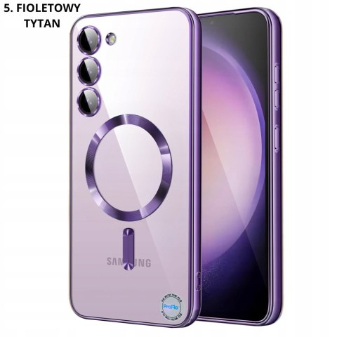 Etui do SAMSUNG S25 Ciemnie Niebieskie do MagSafe Obudowa Przezroczysta