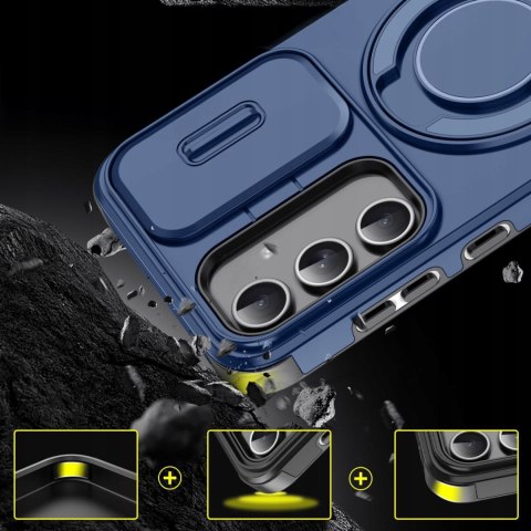 Etui do Samsung A16 Pancerne Niebieskie Podstawka Case Niebieski Osłona