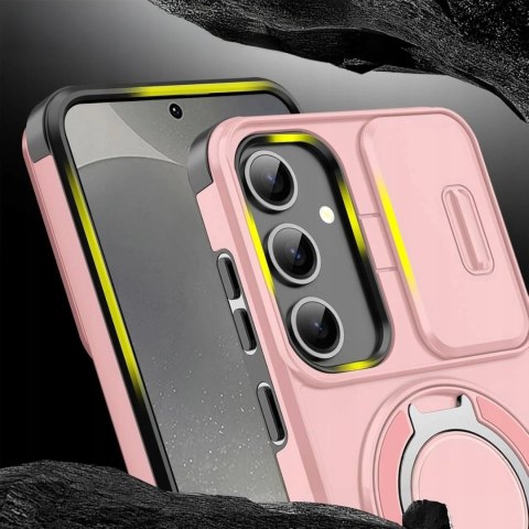 Etui do Samsung A16 Pancerne Różowe do MagSafe Podstawka Aparatu Case