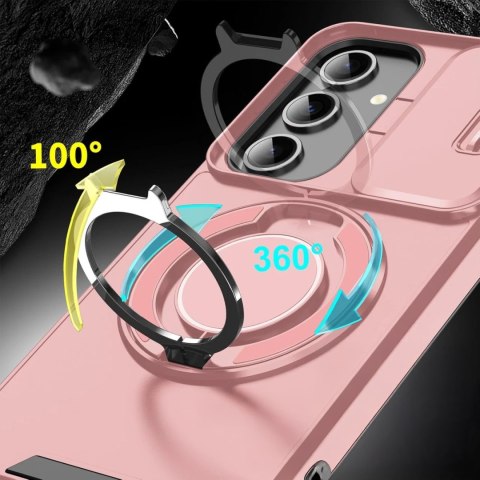 Etui do Samsung A16 Pancerne Różowe do MagSafe Podstawka Aparatu Case