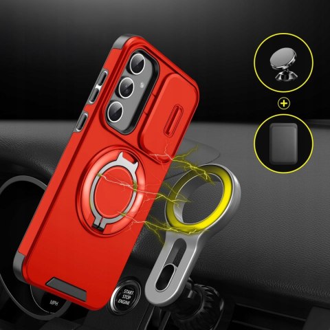 Etui do Samsung A36 / A56 Pancerne Czerwone Podstawka Osłona Aparatu Case