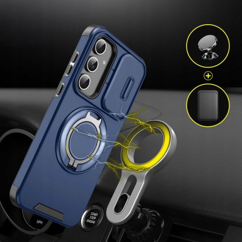 Etui do Samsung A36 / A56 Pancerne Niebieskie Podstawka Case Niebieski