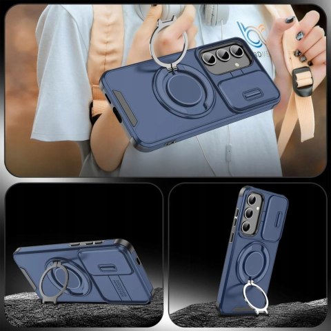 Etui do Samsung A36 / A56 Pancerne Niebieskie Podstawka Case Niebieski