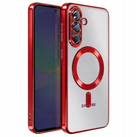 Etui do Samsung Galaxy A56 5G czerwony bezbarwny do MagSafe Ochrona Aparatu