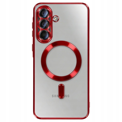 Etui do Samsung Galaxy A56 5G czerwony bezbarwny do MagSafe Ochrona Aparatu