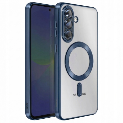Etui do Samsung Galaxy A56 5G granatowy tytan / bezbarwny ochrona aparatu
