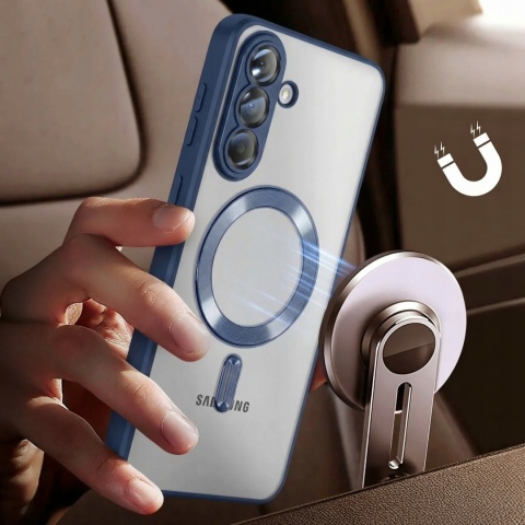 Etui do Samsung Galaxy A56 5G granatowy tytan / bezbarwny ochrona aparatu