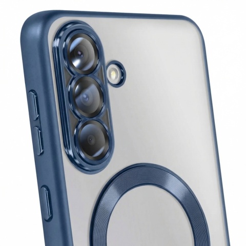 Etui do Samsung Galaxy A56 5G granatowy tytan / bezbarwny ochrona aparatu