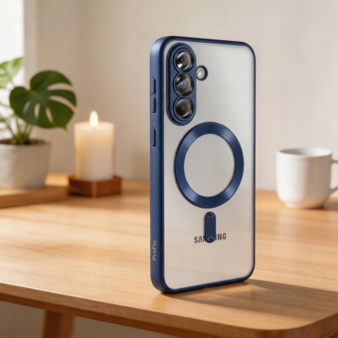 Etui do Samsung Galaxy A56 5G granatowy tytan / bezbarwny ochrona aparatu