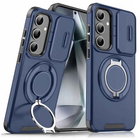 Etui do Samsung S21 5G Pancerne Niebieskie Podstawka do MagSafe Case