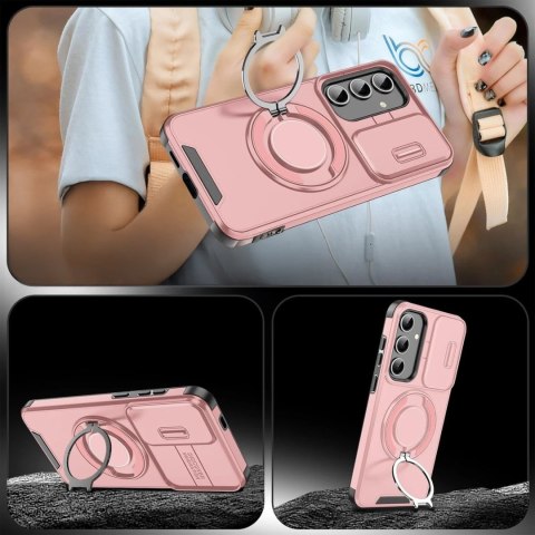 Etui do Samsung S21 Pancerne Różowe do MagSafe Podstawka Aparatu Case