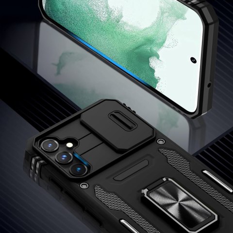 Etui do Samsung S23 FE Czarne Pancerne z Podstawką Case Czarny S23FE