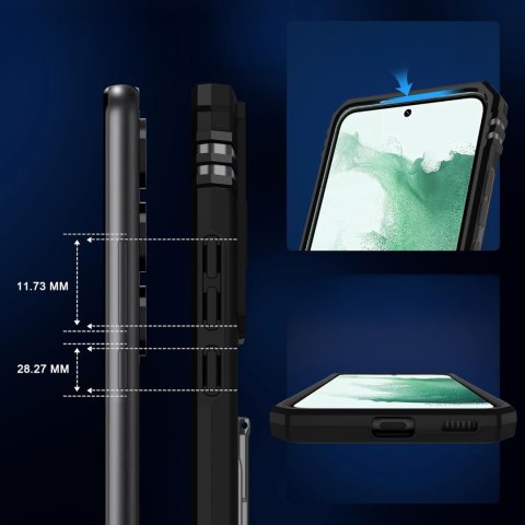 Etui do Samsung S23 FE Czarne Pancerne z Podstawką Case Czarny S23FE