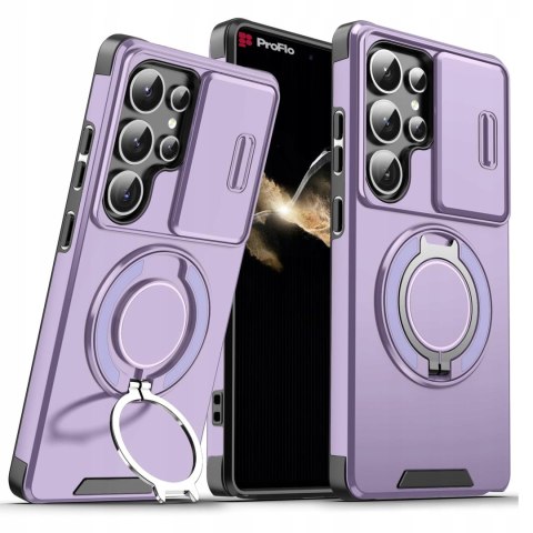Etui do Samsung S23 Ultra Pancerne Fioletowe Osłona Aparatu Case do MagSafe