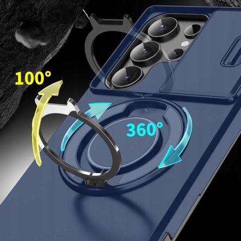 Etui do Samsung S23 Ultra Pancerne Niebieski Osłona Aparatu Case do MagSafe
