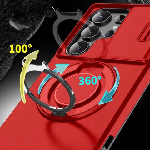Etui do Samsung S25 Ultra Pancerne Czerwone Zamykana Osłona Aparatu