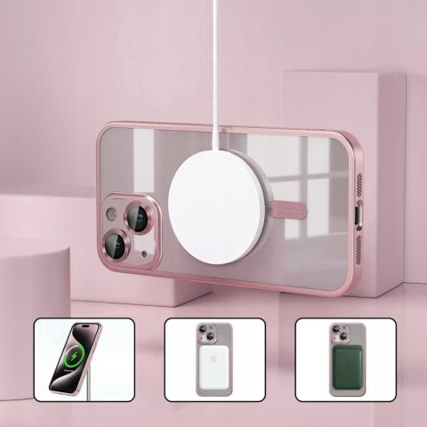 Etui do iPhone 14 Różowe do MagSafe Case Różowy Obudowa Przezroczysty