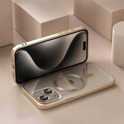 Etui do iPhone 14 Złote do MagSafe Case Złoty Przezroczyste Ochrona Aparatu