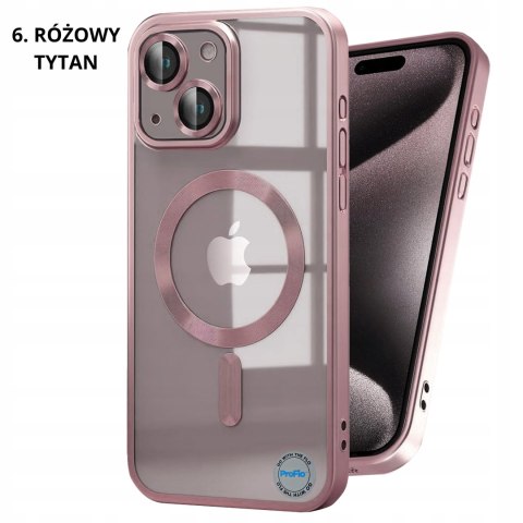 Etui do iPhone 14 Złote do MagSafe Case Złoty Przezroczyste Ochrona Aparatu