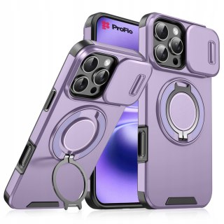 Etui do iPhone 16 Pro Max Fioletowe Pancerne Osłona Aparatu do MagSafe Case