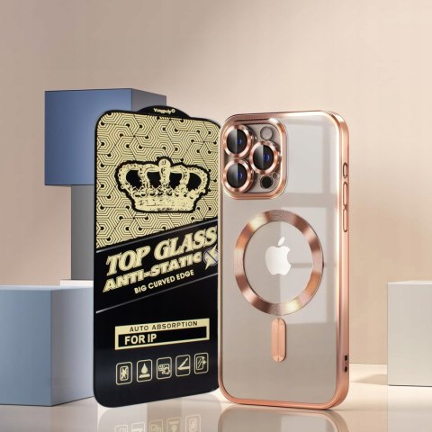 Etui i Szkło do iPhone 13 Pro Max Złoty do MagSafe OCHRONA 360° Case