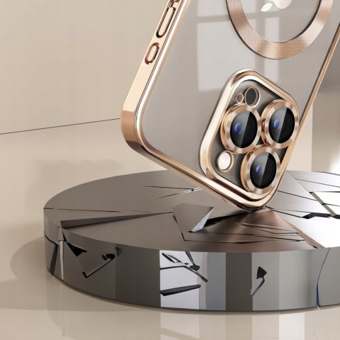 Etui i Szkło do iPhone 13 Pro Max Złoty do MagSafe OCHRONA 360° Case