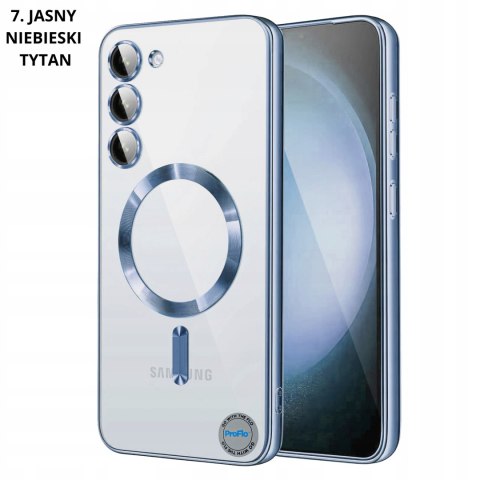 Etui do SAMSUNG S23 PLUS SREBRNE do MagSafe obudowa srebrna matowe ramki
