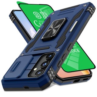 Etui do Samsung S24+ Plus i Folia na ekran Niebieskie Zamykana Osłona
