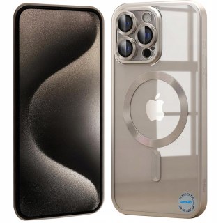 Etui do iPhone 15 Pro Max Kolor Tytan Naturalny do MagSafe Ochrona Aparatów