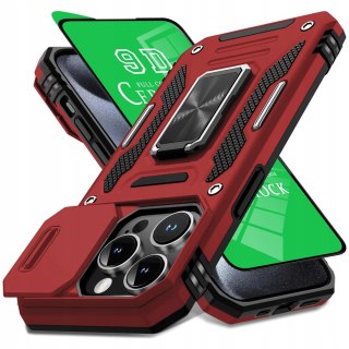 Etui do iPhone 15 Pro Max i Folia 6,7" Czerwone Wojskowe Militarne