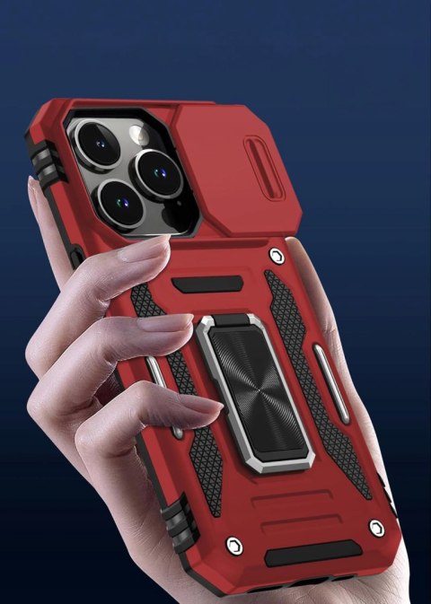 Etui do iPhone 15 Pro Max i Folia 6,7" Czerwone Wojskowe Militarne