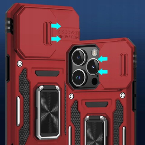 Etui do iPhone 15 Pro Max i Folia 6,7" Czerwone Wojskowe Militarne