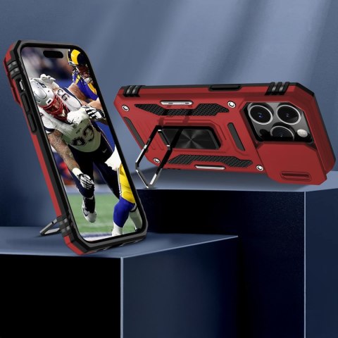 Etui do iPhone 15 Pro Max i Folia 6,7" Czerwone Wojskowe Militarne