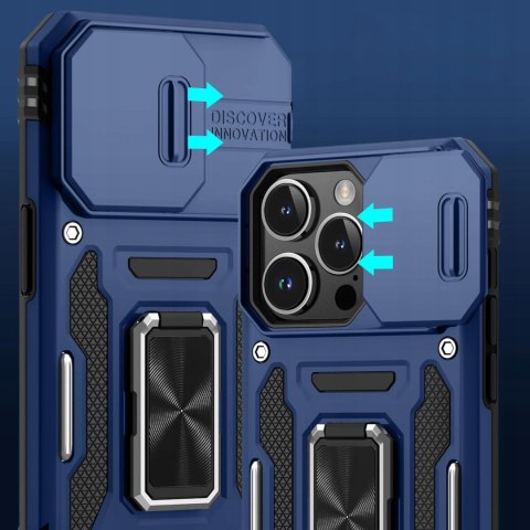 Etui do iPhone 15 Pro Max i Folia 6,7" Niebieskie Wojskowe Militarne