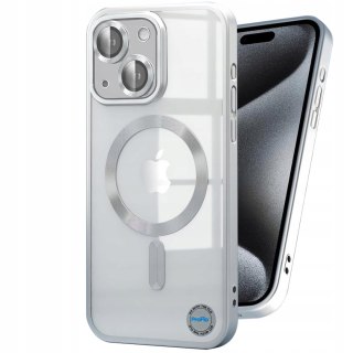 Etui Case do iPhone 14 Srebrne Matowe do MagSafe Srebrny Mat bezbarwne Case