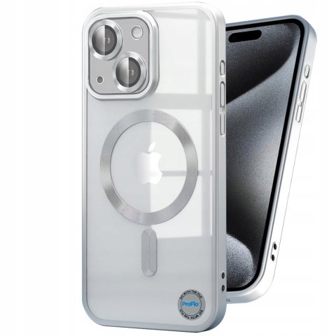 Etui Case do iPhone 14 Srebrne Matowe do MagSafe Srebrny Mat bezbarwne Case