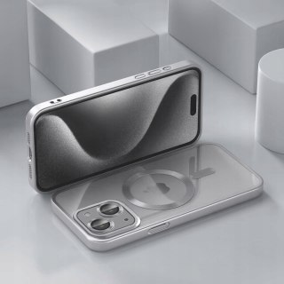 Etui Case do iPhone 14 Srebrne Matowe do MagSafe Srebrny Mat bezbarwne Case