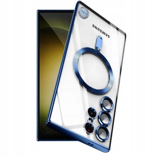 Etui do Samsung S24 Ultra Niebieskie Matowe Przezroczyste do MagSafe