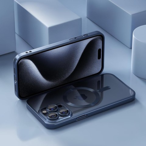 Etui do iPhone 11 Pro 6,1" Niebieskie Matowe Tytan Niebiesk Mat do MagSafe