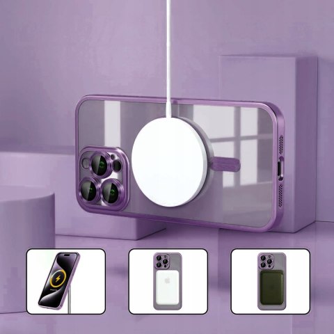 Etui do iPhone 13 Pro 6,1 Fioletowe Matowe do MagSafe Purpurowy Mat Case