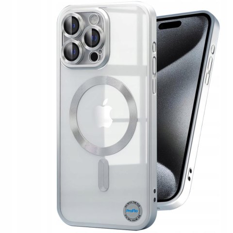 Etui do iPhone 13 Pro 6,1" Srebrne Matowe Srebrny Mat do MagSafe Bezbarwne