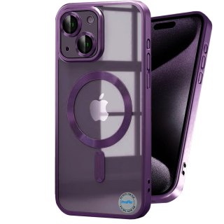 Etui do iPhone 14 Fioletowe Matowe do MagSafe Purpurowy Mat bezbarwne Case
