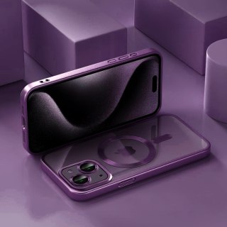 Etui do iPhone 14 Fioletowe Matowe do MagSafe Purpurowy Mat bezbarwne Case