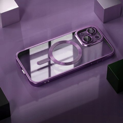 Etui do iPhone 14 Fioletowe Matowe do MagSafe Purpurowy Mat bezbarwne Case