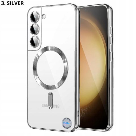 Etui do SAMSUNG S22 FIOLETOWE do MagSafe przezroczyste obudowa fioletowa