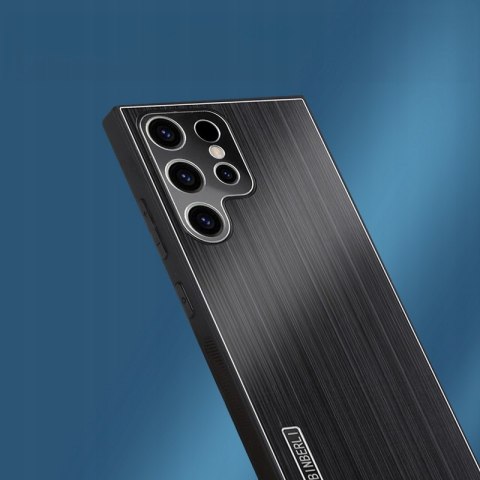 Etui do Samsung Galaxy S24 Ultra 5G czarne PC i szczotkowane aluminium