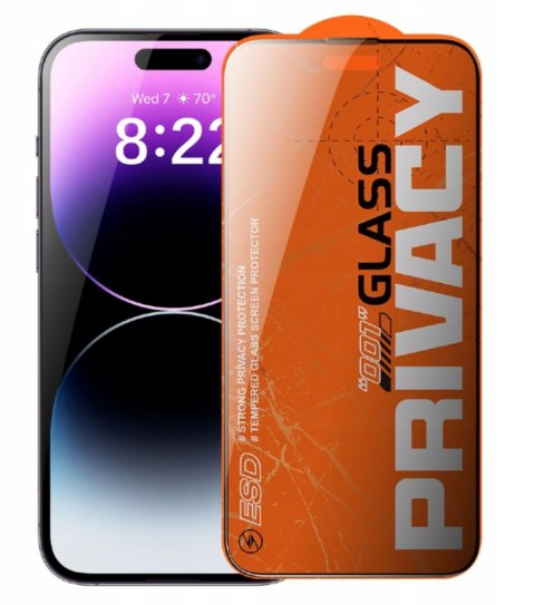 Szkło hartowane do iPhone 13 PRO MAX 6,7" prywatyzujące wytrzymałe
