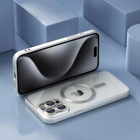Etui do iPhone 15 Pro Srebrne matowe do MagSafe kolor Tytan Srebrny