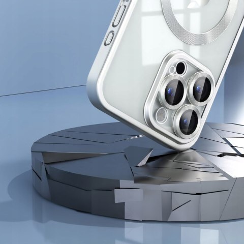 Etui do iPhone 15 Pro Srebrne matowe do MagSafe kolor Tytan Srebrny