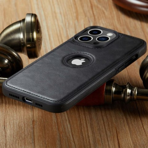 Etui skórzane do iPhone 13 PRO CZARNE pokrowiec skórzany czarny obudowa